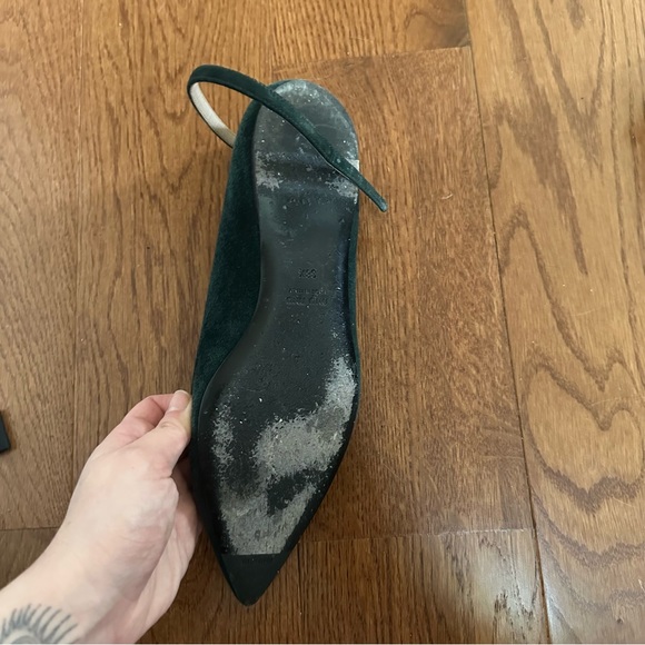 Miu Miu Suede Pointed Toe Flats — Forest Green - Picture 3 of 7